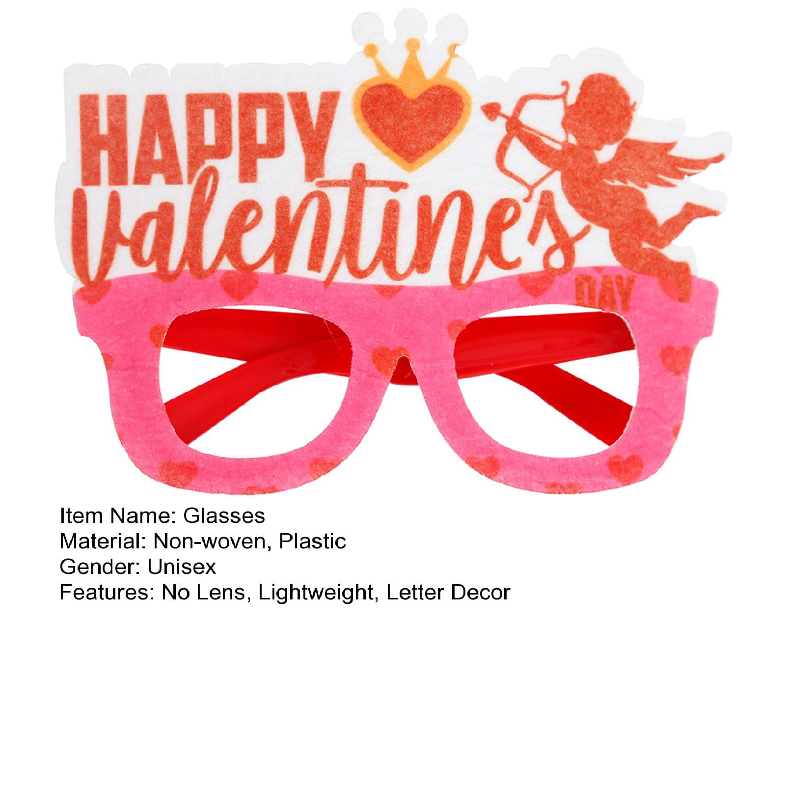 Yirtree Valentines Eyeglasses for Valentines Day Decor - Valentines Day Photo Booth Props